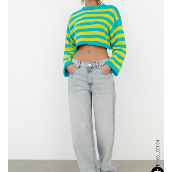 Zara Sweaters - NWT Zara Cropped Striped Knit Sweater